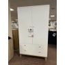 Trua 2 Drawer Wardrobe - Painted White/Lacquered Oak
