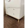 Trua 2 Drawer Wardrobe - Painted White/Lacquered Oak