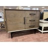 HELSINKI Weathered Oak & Peppercorn Narrow Sideboard