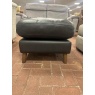 Alexander & James Alexander & James Saddler Footstool - Tote Night Leather & Dark Wood Legs