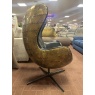 Carlton Furniture Vulcan Keeler Chair - Vintage Jet Leather & Brass