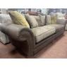 Alexander & James Alexander & James Hudson 4 Seater Pillow Back Sofa - Soul Choc Leather, Waldorf Mink Fabric