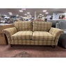 Parker Knoll Parker Knoll Burghley 2 Seater Sofa - Baslow Checked Gold Fabric & Cherry Legs