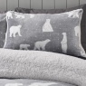 Catherine Lansfield Cosy Polar Bear Fleece Duvet Set - Grey