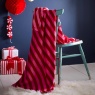 Fusion Festive Candy Stripe Fleece Throw - Pink
