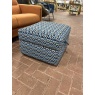 Alstons Bilbao Storage Footstool - Blue Go Hexagon Jacquard Fabric