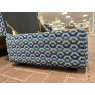 Alstons Bilbao Storage Footstool - Blue Go Hexagon Jacquard Fabric