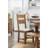 Juniper Pair of Upholstered Slat Back Dining Chairs - Smoked Oak