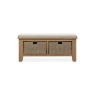 Baker Furniture Juniper 110cm Upholstered Hall Bench - Smoked Oak