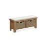 Baker Furniture Juniper 110cm Upholstered Hall Bench - Smoked Oak