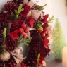 Festive Festive Red Rose & Pinecone Wreath - 36cm