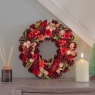 Festive Festive Red Rose & Pinecone Wreath - 36cm