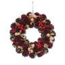 Festive Festive Red Rose & Pinecone Wreath - 36cm