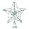 Festive Silver Laser Glitter Wired Tree Top Star - 29cm