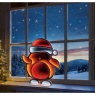 Premier Standing Robin with Santa Hat Infinity Mirror - 60cm