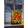 Premier Lit Poinsettia Stained Glass - 21cm