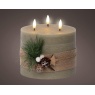 Lumineo LED Triple Wick Candle 15cm - Green