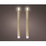 Lumineo LED Twin Pack Dinner Candle 24.5cm - Gold