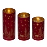 Lumineo Set Of 3 LED Candles - Red