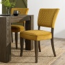Bentley Designs Winnipeg Fumed Oak Dining Chair Pair With Diamond Stitched Seat/Back