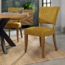 Bentley Designs Winnipeg Rustic Oak Dining Chair Pair With Diamond Stitched Seat/Back