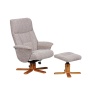 GFA Mars Recliner Chair & Footstool Set - Wheat Fabric