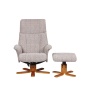 GFA Mars Recliner Chair & Footstool Set - Wheat Fabric