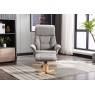 GFA Mars Recliner Chair & Footstool Set - Fossil Fabric
