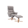 GFA Mars Recliner Chair & Footstool Set - Fossil Fabric