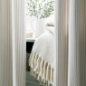 Laura Ashley Cornish Chenille Stripe Lined Eyelet Curtains - Natural