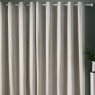 Laura Ashley Cornish Chenille Stripe Lined Eyelet Curtains - Natural