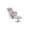GFA Houston Fabric Swivel Recliner & Stool Set - Cloud