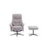 GFA Houston Fabric Swivel Recliner & Stool Set - Cloud
