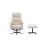 GFA Houston Fabric Swivel Recliner & Stool Set - Barley
