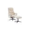 GFA Houston Fabric Swivel Recliner & Stool Set - Barley