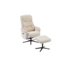 GFA Houston Fabric Swivel Recliner & Stool Set - Barley