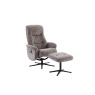 GFA Houston Fabric Swivel Recliner & Stool Set - Ash
