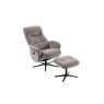 GFA Houston Fabric Swivel Recliner & Stool Set - Ash
