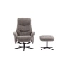 GFA Houston Fabric Swivel Recliner & Stool Set - Ash