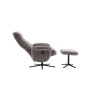 GFA Houston Fabric Swivel Recliner & Stool Set - Ash
