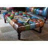 Carlton Furniture Metropolitan Rub Off Leather Patchwork Banquette Footstool