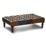 Carlton Furniture Metropolitan Rub Off Leather Patchwork Banquette Footstool