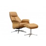 G Plan Skara Manual Recliner Chair & Stool Set in Leather