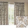 Wylder Pomegranate Pencil Pleat Curtains - Natural
