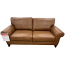 The Lounge Co The Lounge Co Penelope 3 Seater Sofa in Dallas Tan Leather With Vintage Oak Tapered Legs