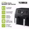 Tower T17181AFR Vortx Dual Basket Air Fryer 8L - Black