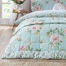 Catherine Lansfield Avebury Floral Bedspread 220x230cm - Duck Egg