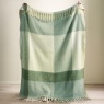 Catherine Lansfield Faux Mohair Check Throw 130x170cm - Green
