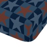 Catherine Lansfield Stars & Check Fitted Sheet - Blue & Red