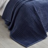 Catherine Lansfield Velvet Pinsonic Bedspread 220x220cm - Navy